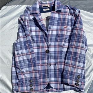 Hollister Blue Plaid Blazer Never Worn S